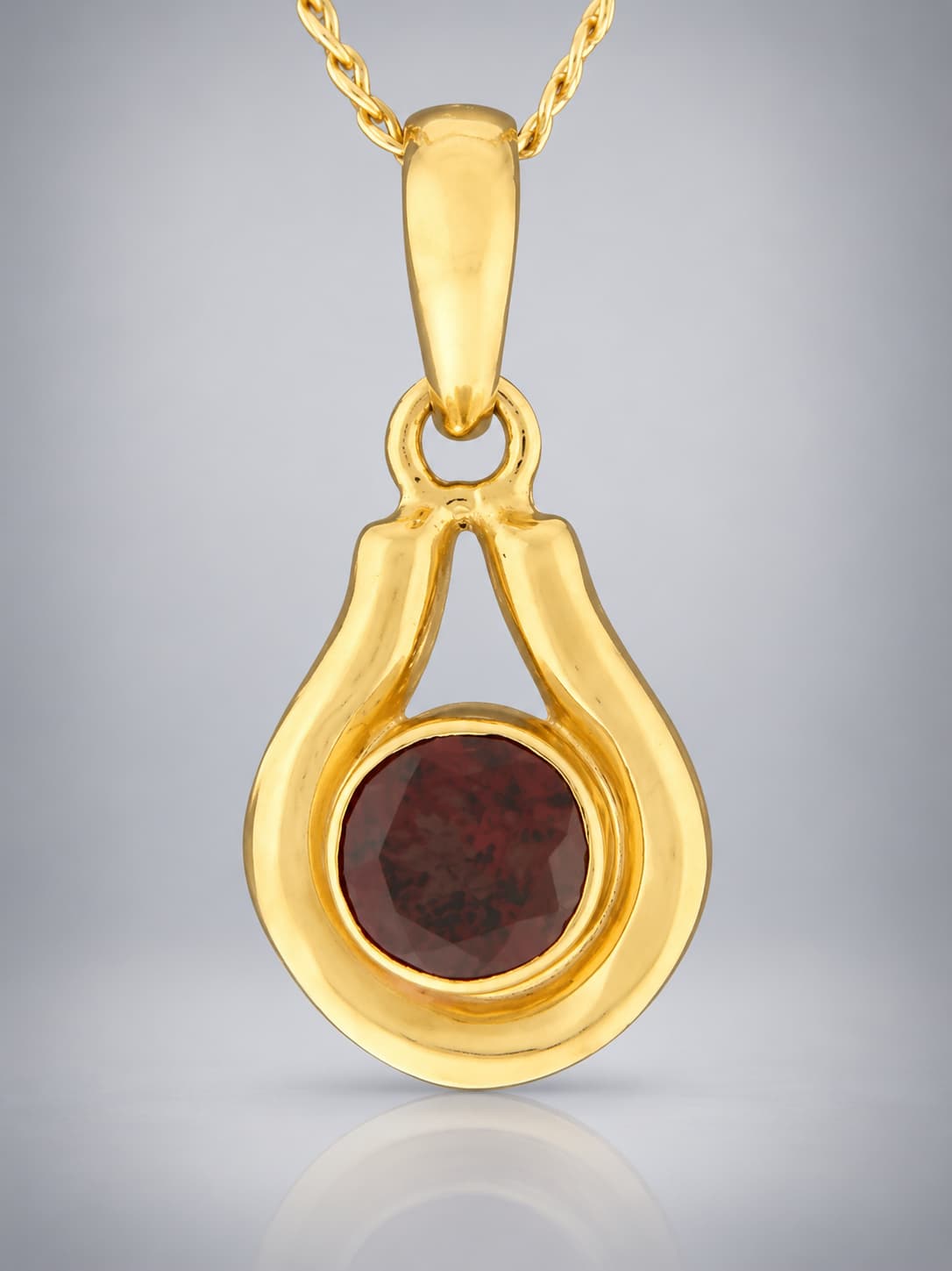 Garnet Pendant - Gold Vermeil