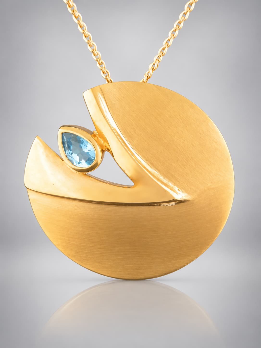 Blue Topaz Pendant - Gold Vermeil