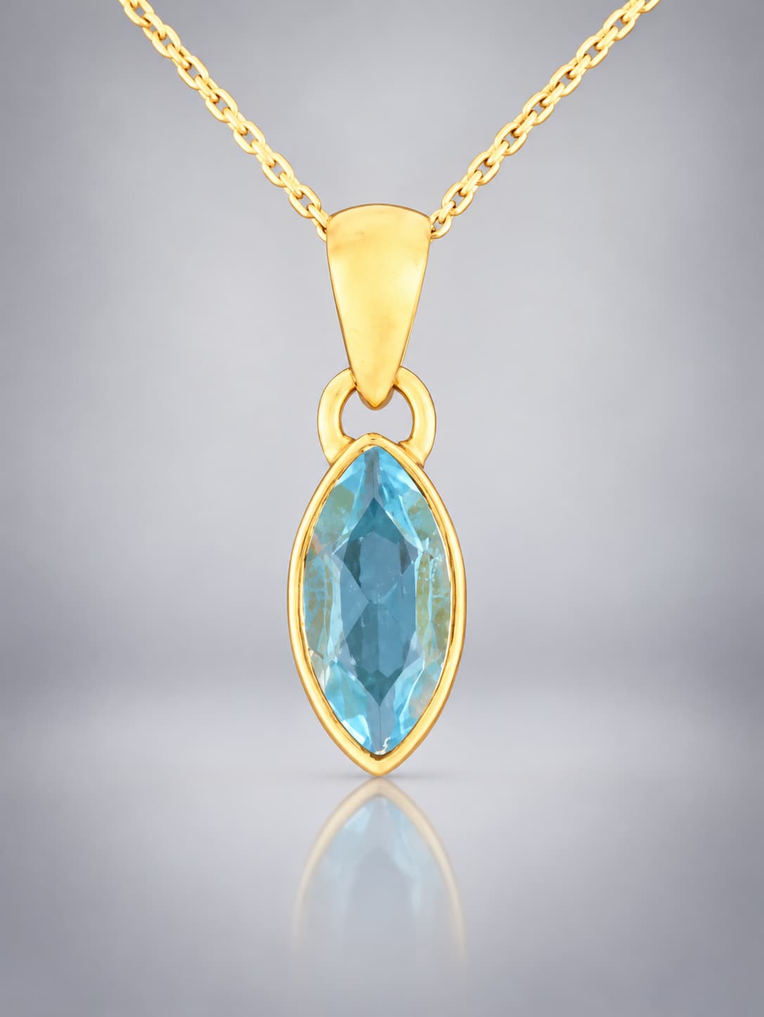 Blue Topaz Pendant - Gold Vermeil