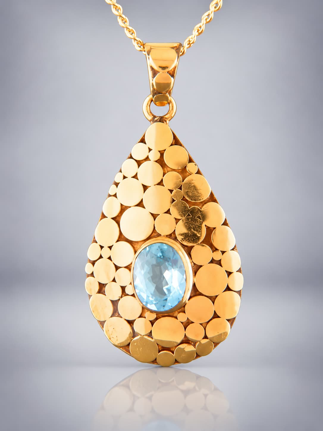 Blue Topaz Pendant - Gold Vermeil