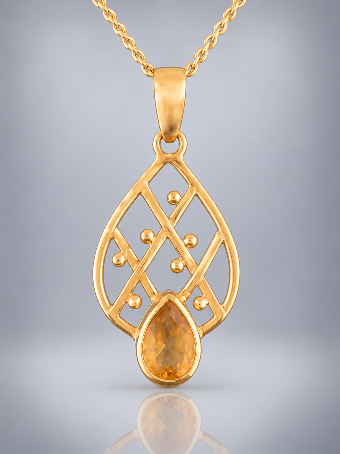 Citrine Pendant - Gold Vermeil