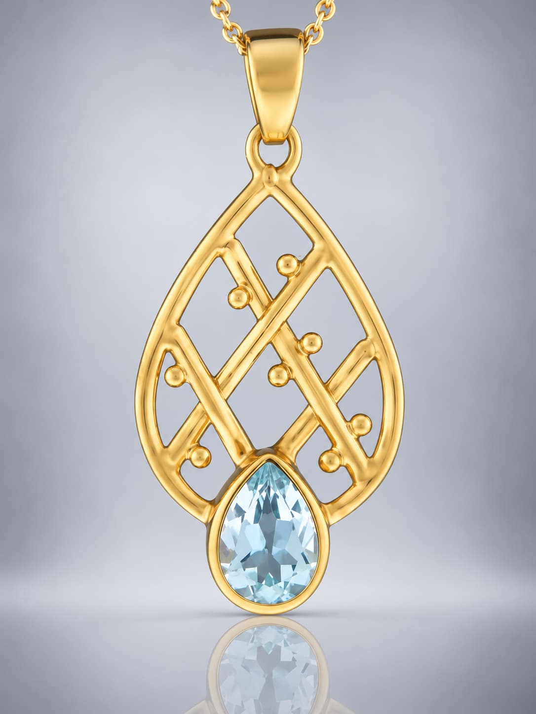 Gold Vermeil Blue Topaz pendant