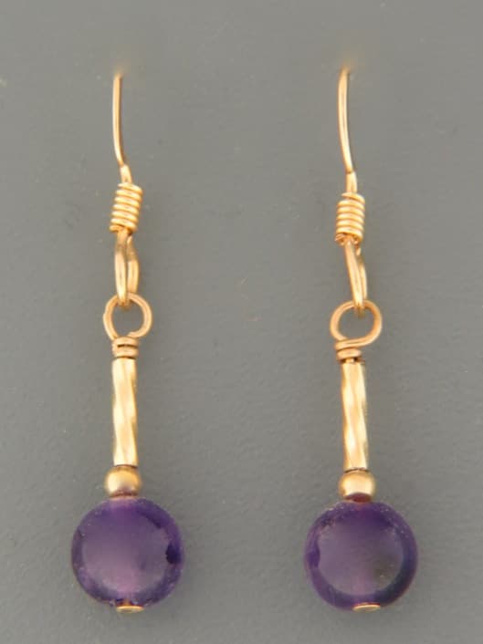 Amethyst Earrings - 14ct Gold Filled