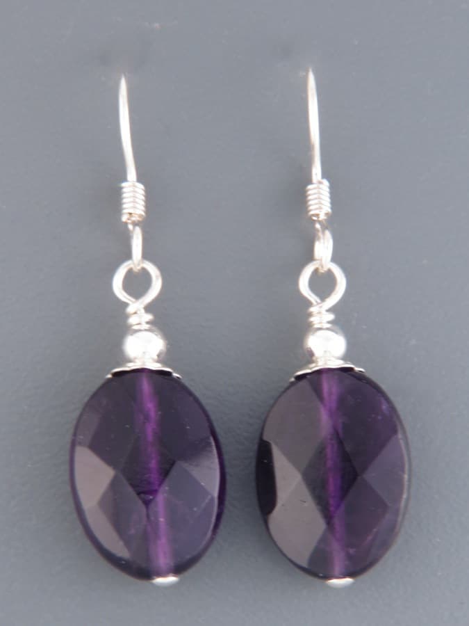 Amethyst Earrings - Sterling Silver