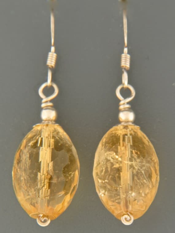 Citrine Earrings - Sterling Silver