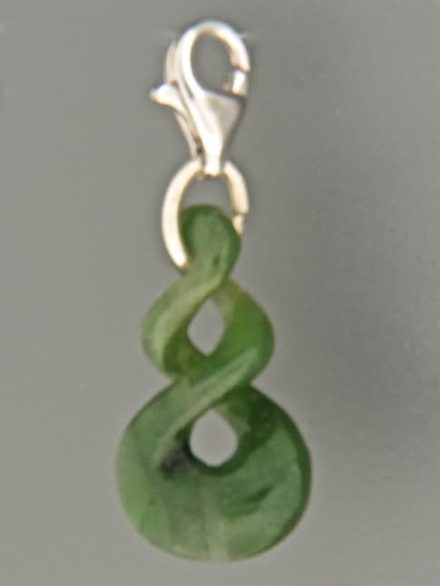 Jade Twist Charm - Sterling Silver - JD1CH