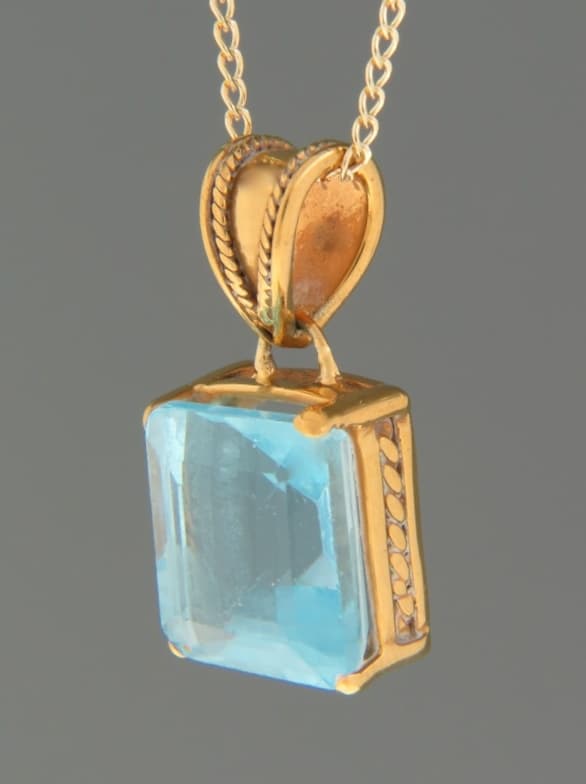 Blue Topaz Pendant - Gold Vermeil