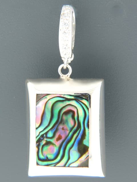 Paua Shell Enhancer Pendant - Sterling Silver