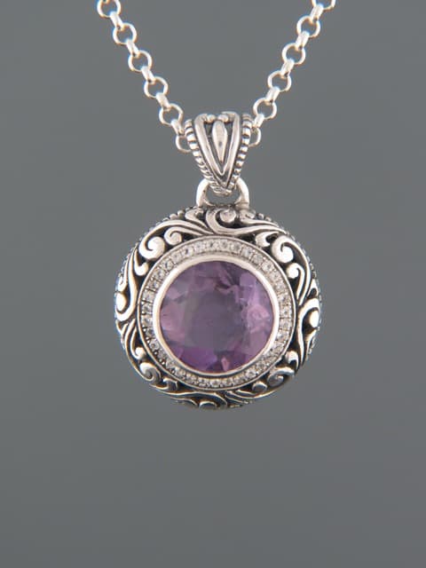 Amethyst Pendant - Sterling Silver