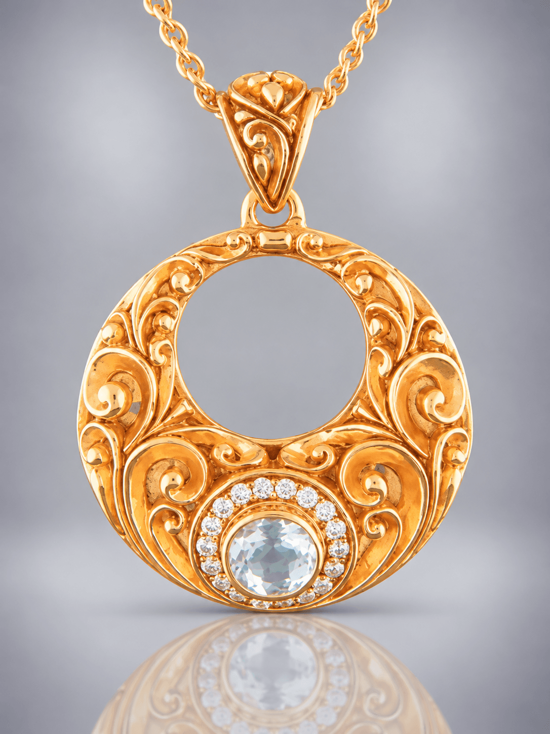Blue Topaz Pendant - Gold Vermeil