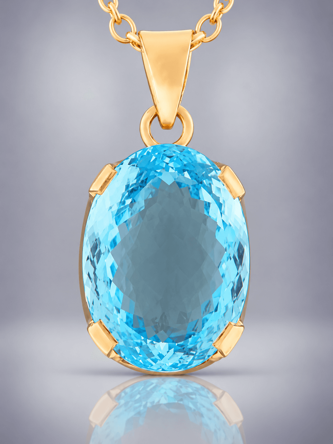 Blue Topaz Pendant - Gold Vermeil