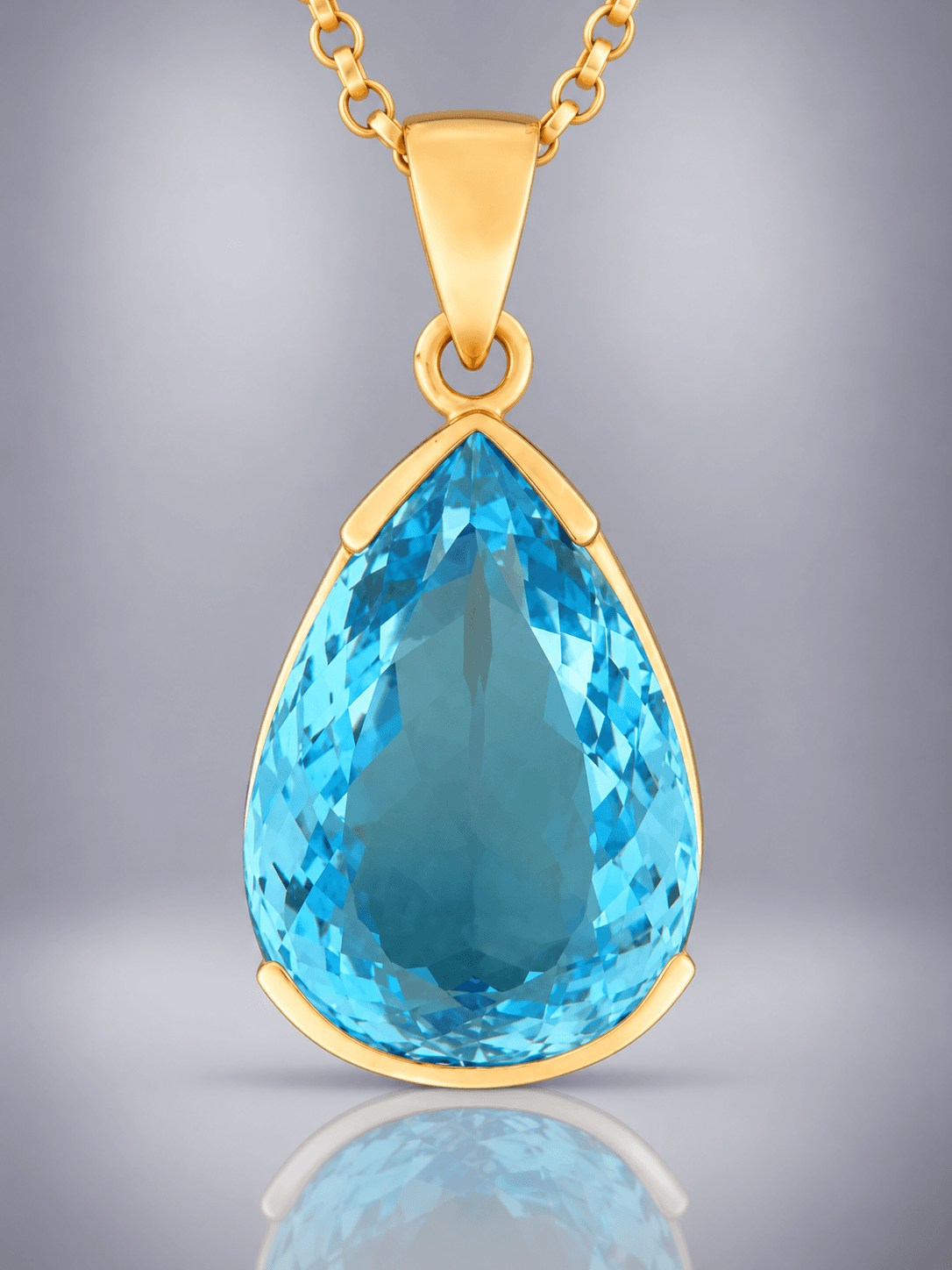 Blue Topaz Pendant - Gold Vermeil