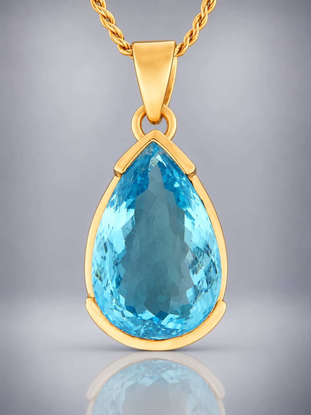 Blue Topaz Pendant - Gold Vermeil