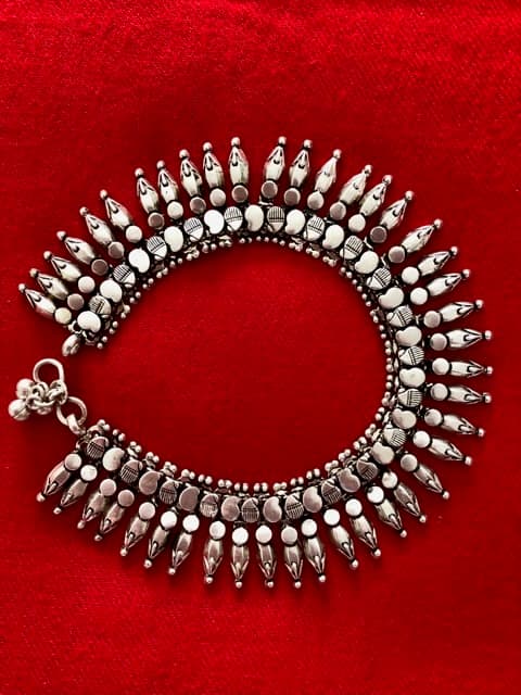 Tribal Ankle Bracelet - Sterling Silver