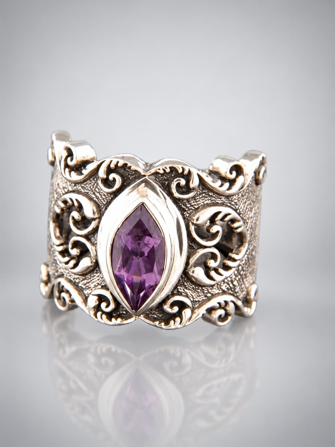Amethyst Ring - Sterling Silver