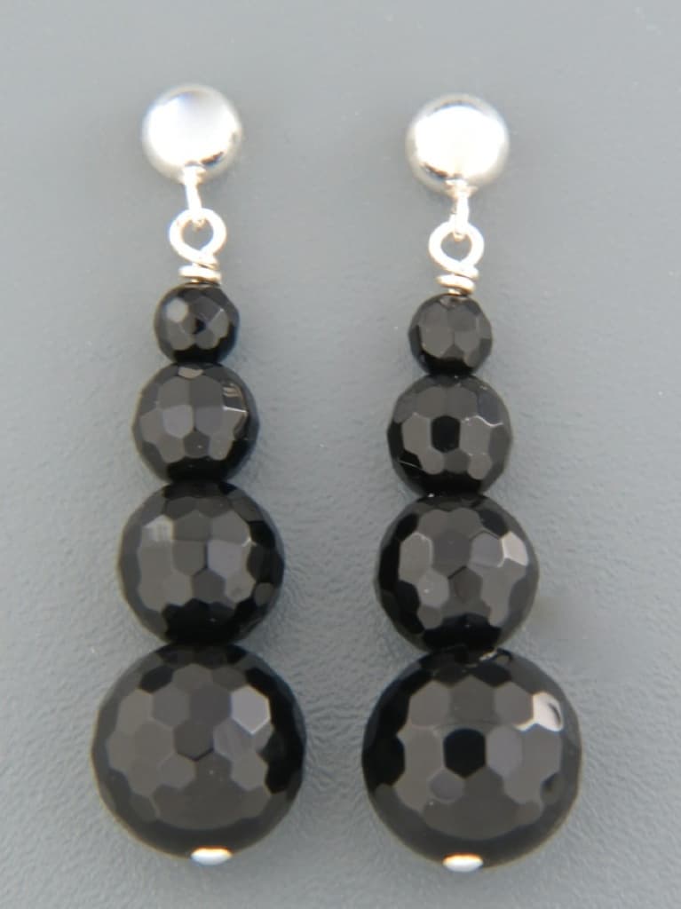 Onyx Earrings - Sterling Silver