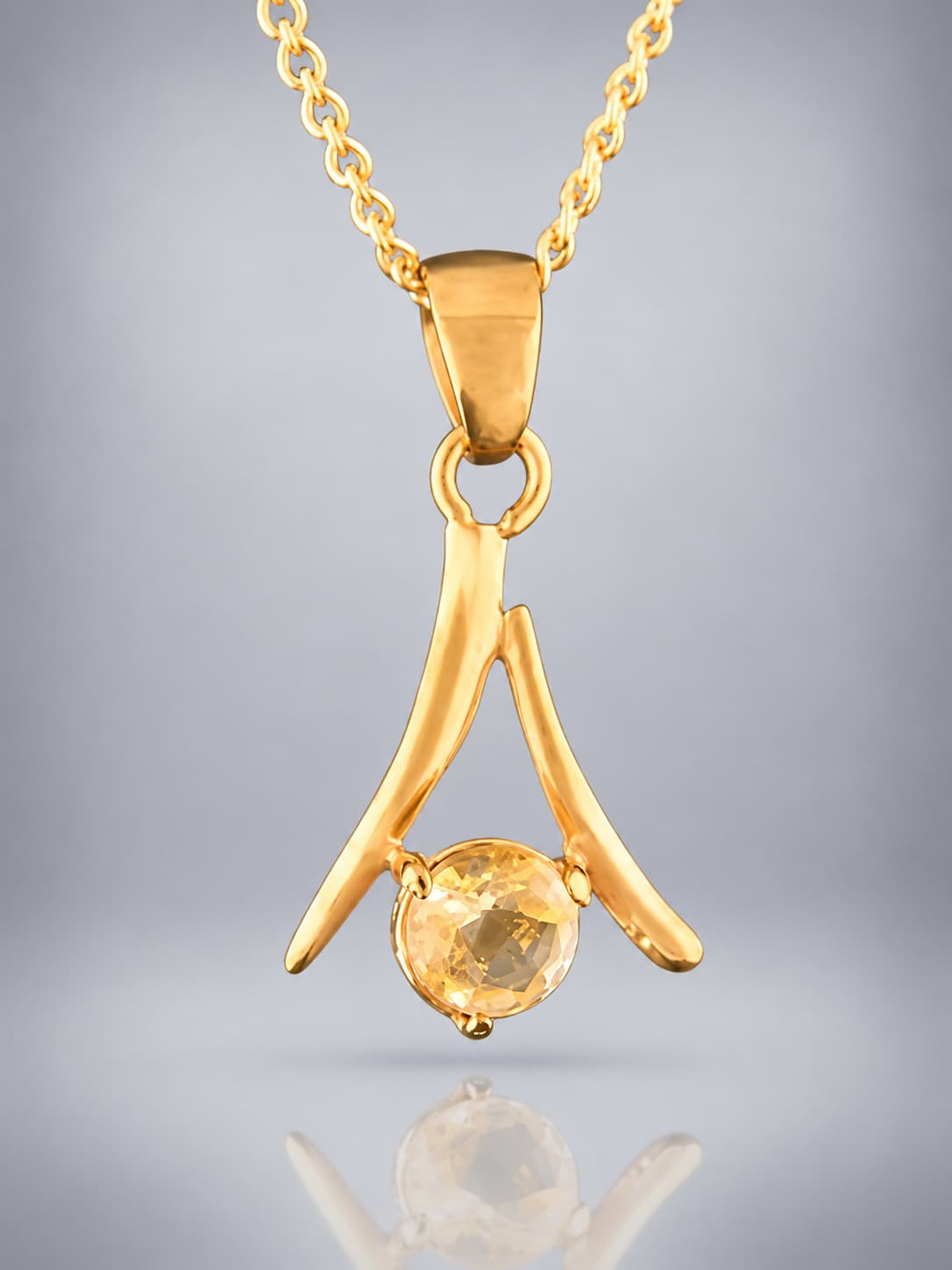 Citrine Pendant - Gold Vermeil