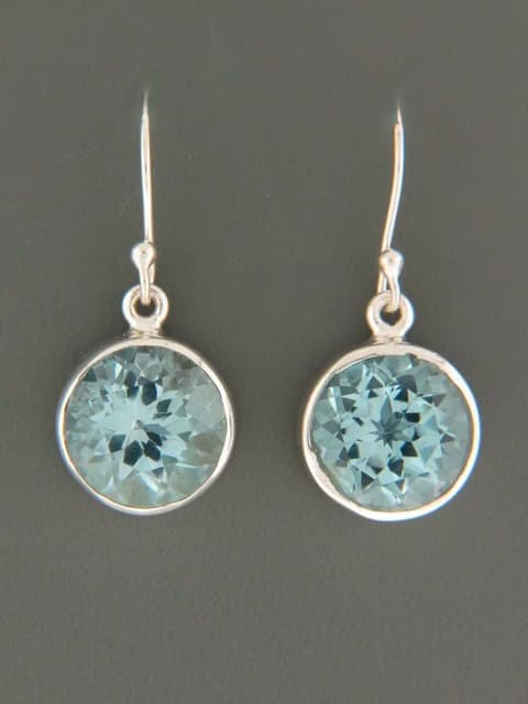 Blue Topaz Earrings - Sterling Silver