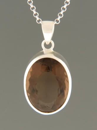 Smokey Quartz Pendant - Sterling Silver