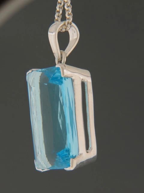 Blue Topaz Pendant - Sterling Silver