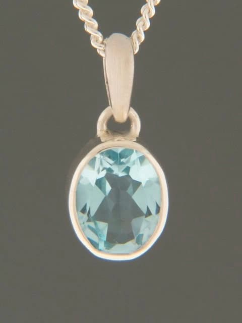 Blue Topaz Pendant - Sterling Silver