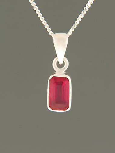 Ruby Pendant - Sterling Silver