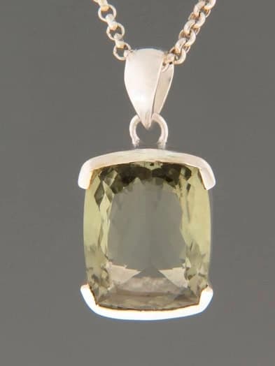 Green Amethyst (Prasiolite) Pendant - Sterling Silver