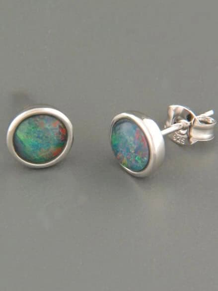 Opal Earrings - Sterling Silver stud