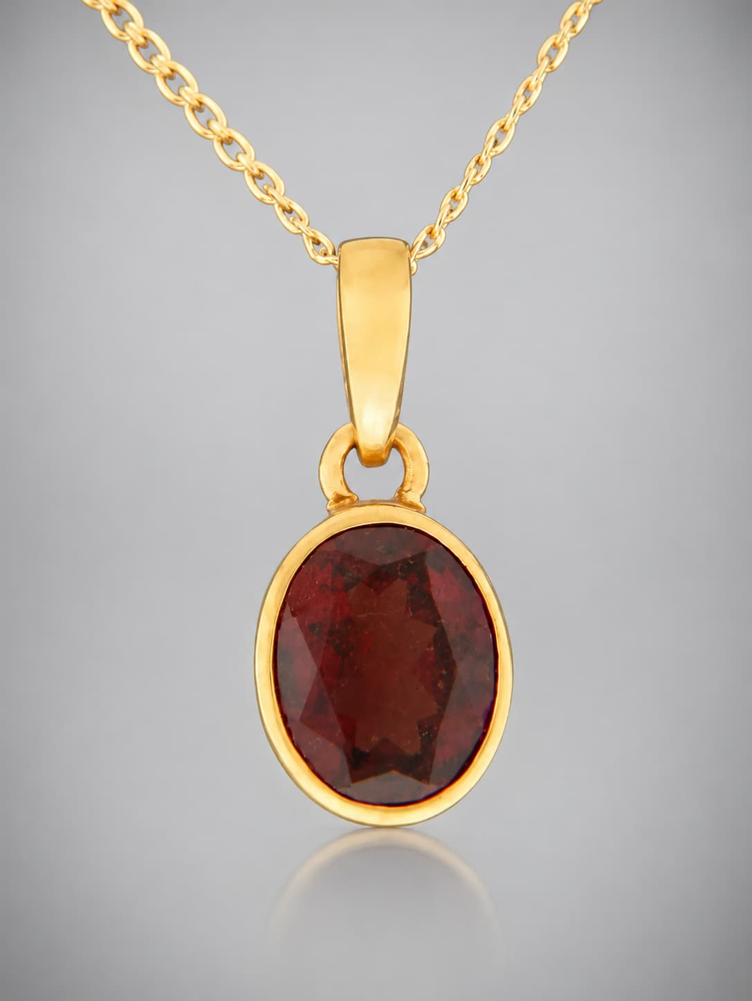 Garnet Pendant - Gold Vermeil