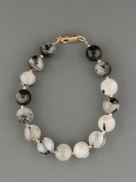 Tourmalinated Quartz Bracelet - 10mm stones