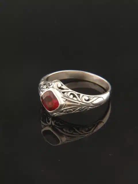 Garnet Ring - Sterling Silver