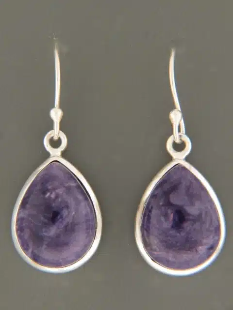 Charoite Earrings - Sterling Silver