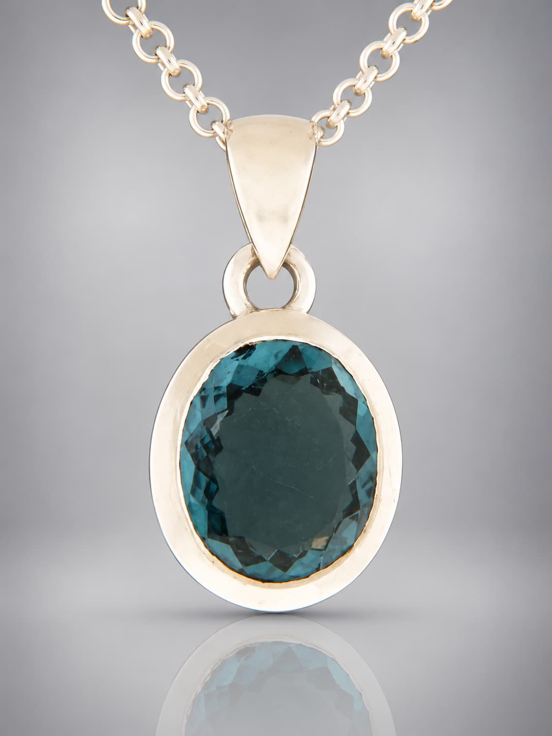 London blue topaz pendant sterling silver