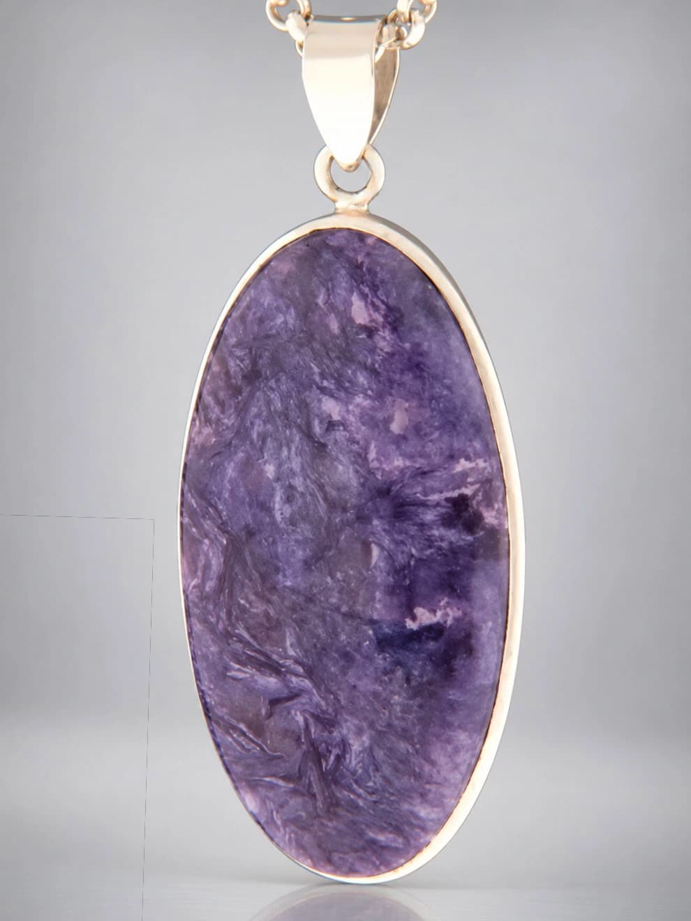 Charoite sterling silver pendant