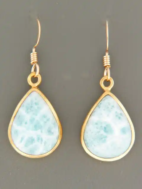 Larimar Earrings - Gold Vermeil