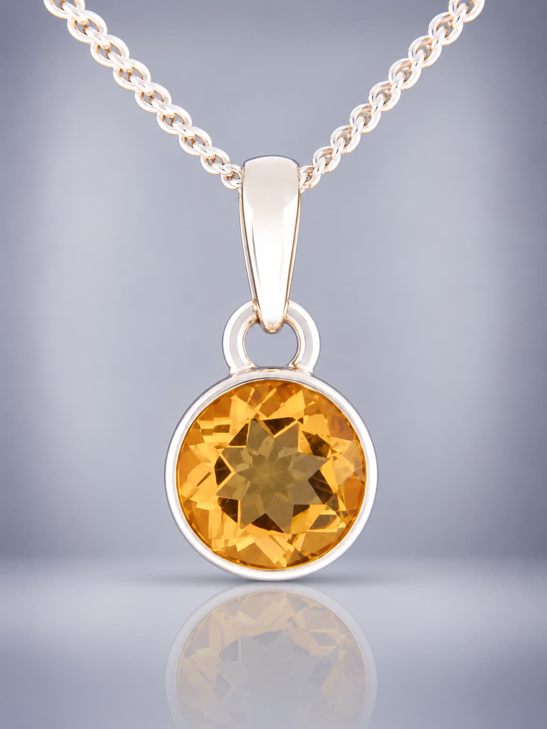 Citrine sterling silver pendant