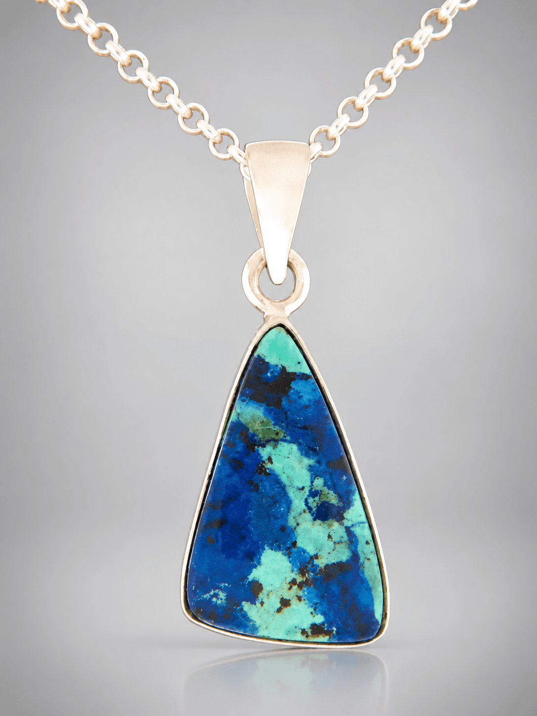 Azurite & Malachite Pendant - Sterling Silver