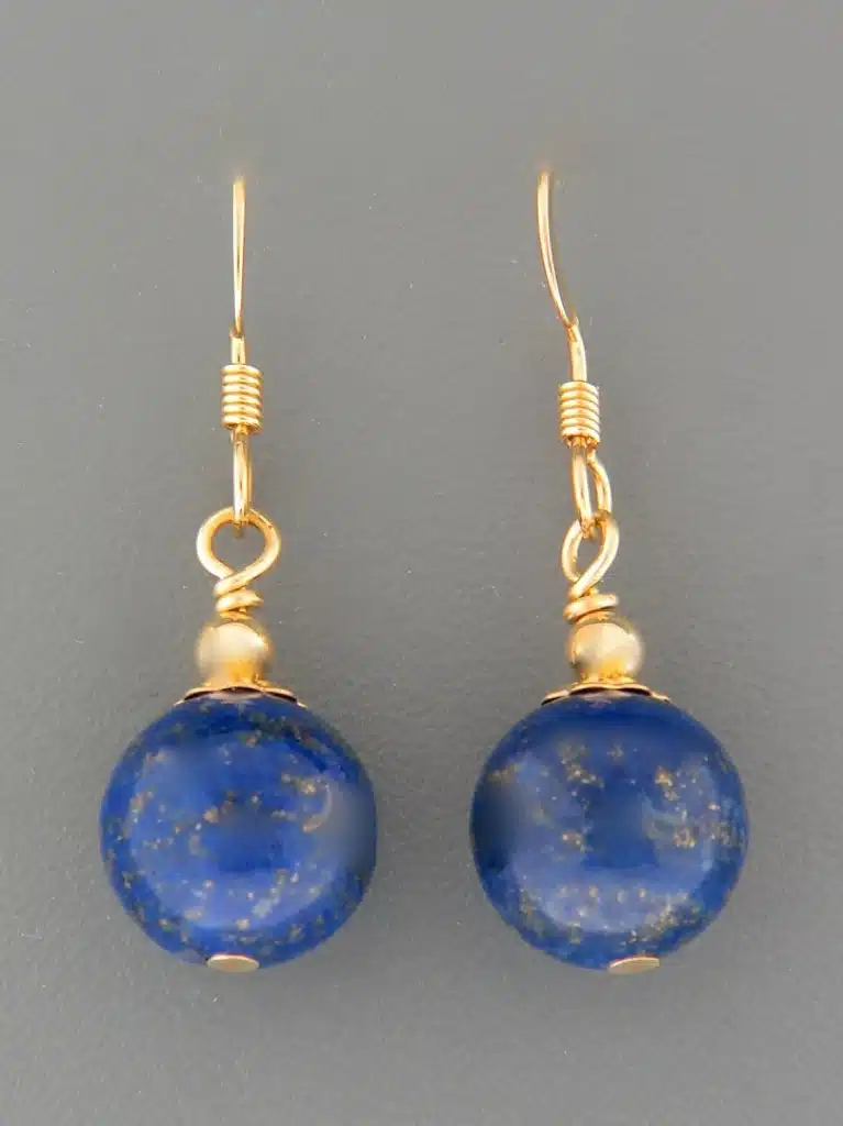 Lapis Lazuli Earrings - 14ct Gold Filled - 10mm stones