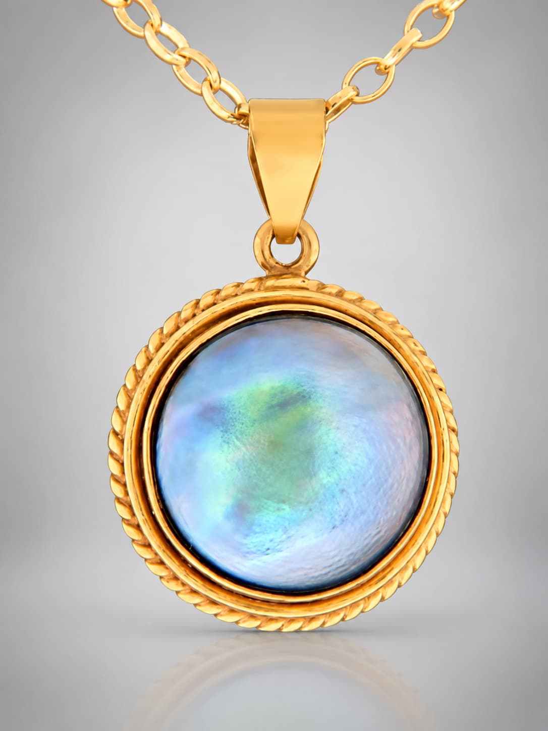 Blue Pearl Pendant - Gold Vermeil - 16mm Pearl - PP319GV