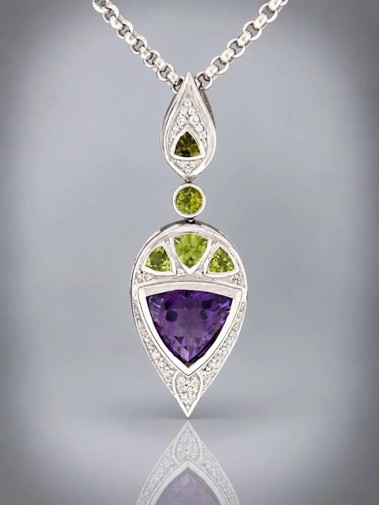 sterling silver amethyst pendant