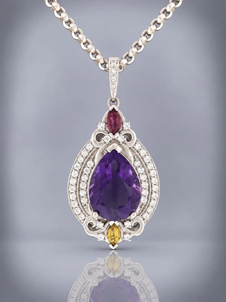 sterling silver amethyst pendant
