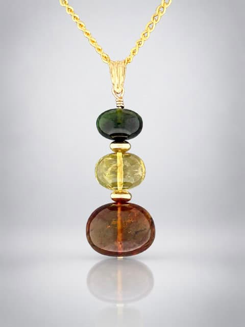tourmaline pendant gold