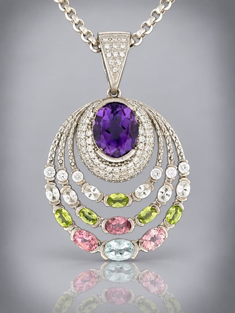 sterling silver amethyst pendant