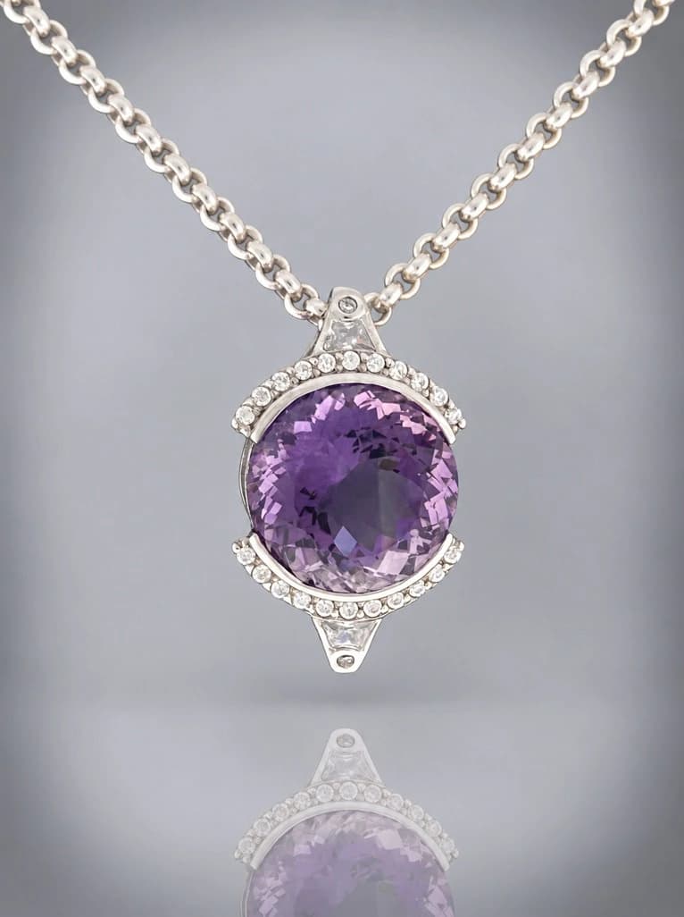 sterling silver amethyst pendant