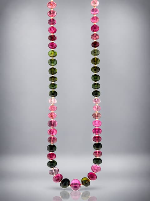 tourmaline necklace multi-coloured gold
