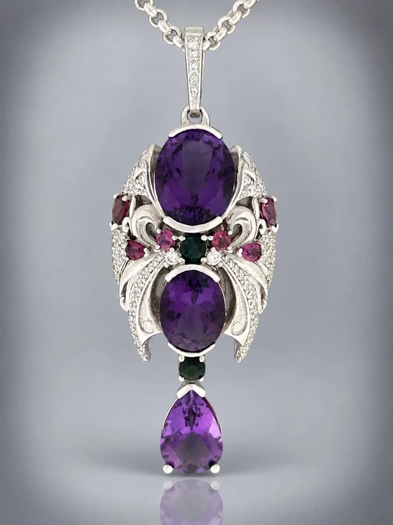 sterling silver amethyst pendant