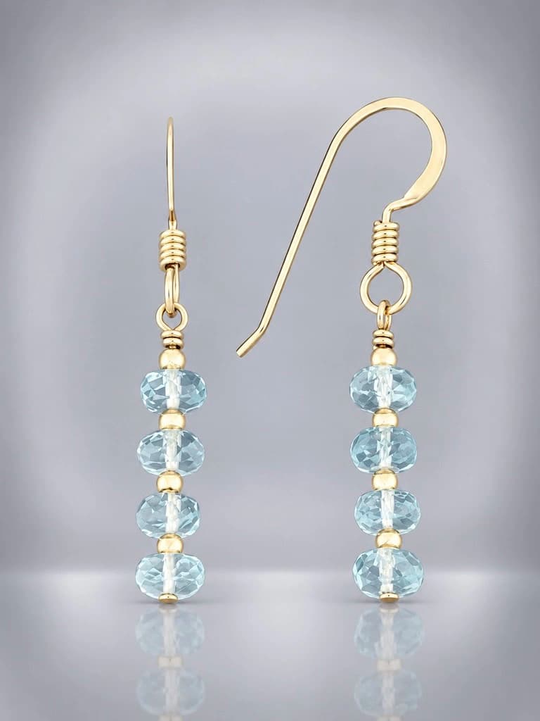 Aquamarine Earrings - 14ct Gold Filled - AQ513