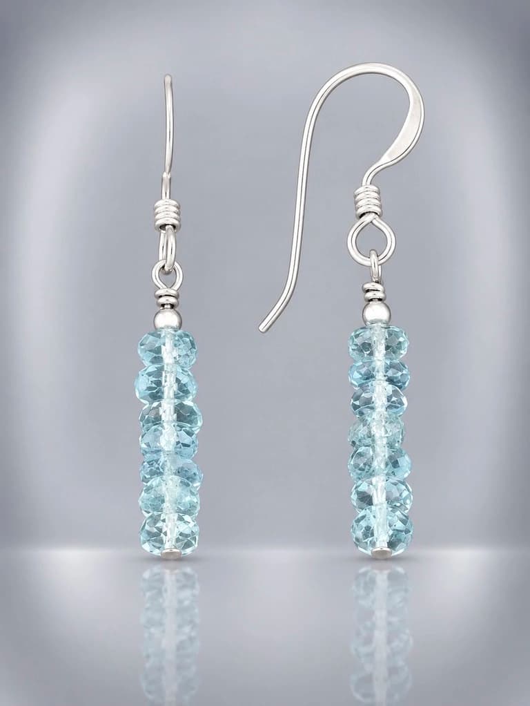 Aquamarine Earrings - Sterling Silver - AQ512