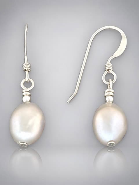 Silver Baroque Pearl Earrings - Sterling Silver - YSBQS