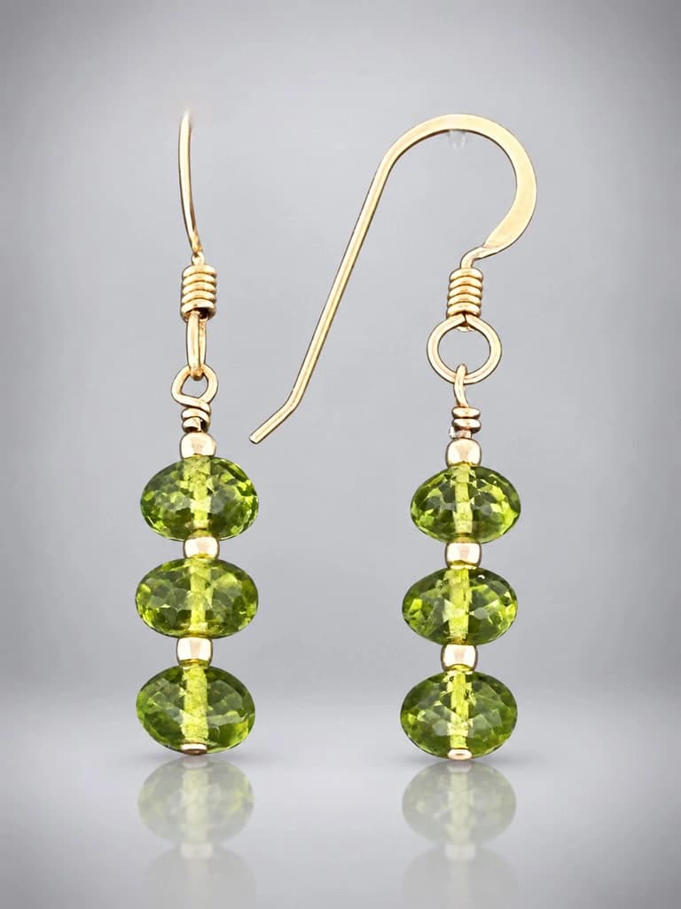 Peridot Earrings - 14ct Gold Filled - P532